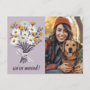 We've Moved CUSTOM PHOTO Wildflower Bouquet Postcard