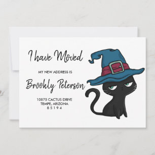 We've Moved Cute black cat Invitation