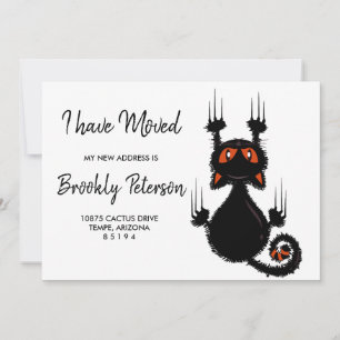We've Moved Cute black cat Invitation