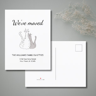 We've Moved Cute Cats Elegant Moving Announcement Postcard