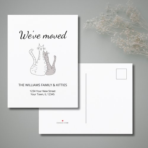 Weve Moved Cute Cats Elegant Moving  Announcement Postcard