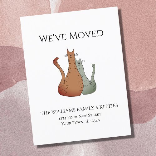 Weve Moved Cute Cats Moving Announcement Postcard
