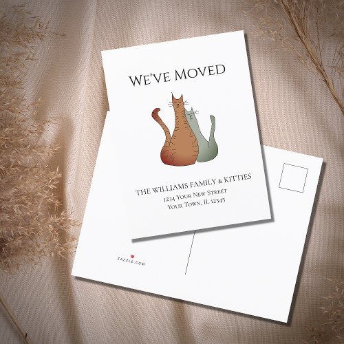 Weve Moved Cute Cats New Home Moving Announcement Postcard