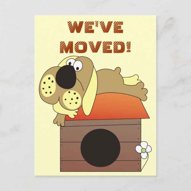 We've Moved! Cute Dog Postcards (Front)