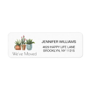 We've Moved Cute Houseplant Change of Address Label
