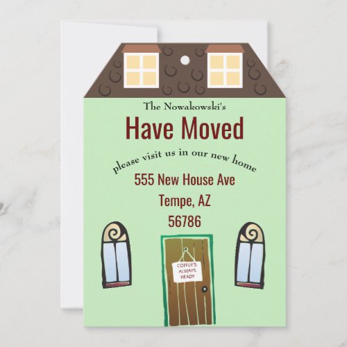 Weve Moved Cute Little House Fantastic Fun Value Invitation