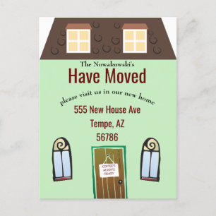 We've Moved Cute Little House Fantastic Fun Value Postcard