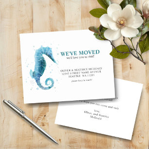 We've Moved Cute SeaHorse Moving Announcement Card