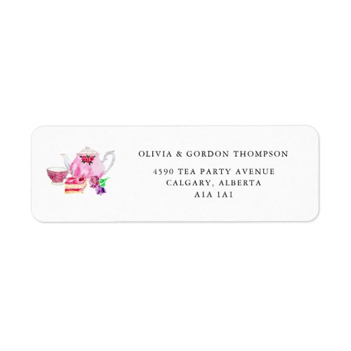 Weve Moved Cute Watercolor Tea Set Simple Chic Label