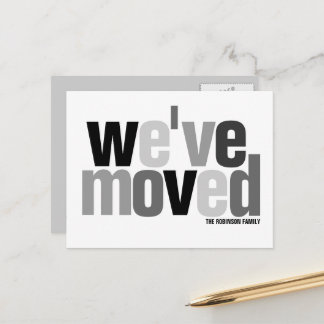 We've Moved (Dark Colors) Announcement Postcard