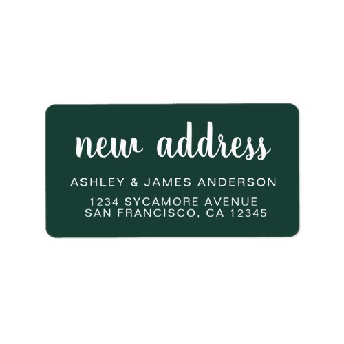 Weve Moved Dark Green New Address label