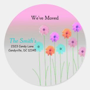 We've Moved Dazzling Daisies Classic Round Sticker