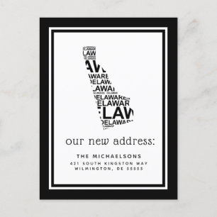 We've Moved   Delaware Typography Holiday Postcard