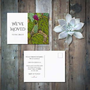 We've Moved Desert Cactus New Home Moving Announcement Postcard