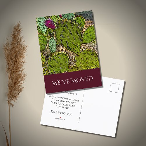 Weve Moved Desert Cactus New Home Moving   Announcement Postcard