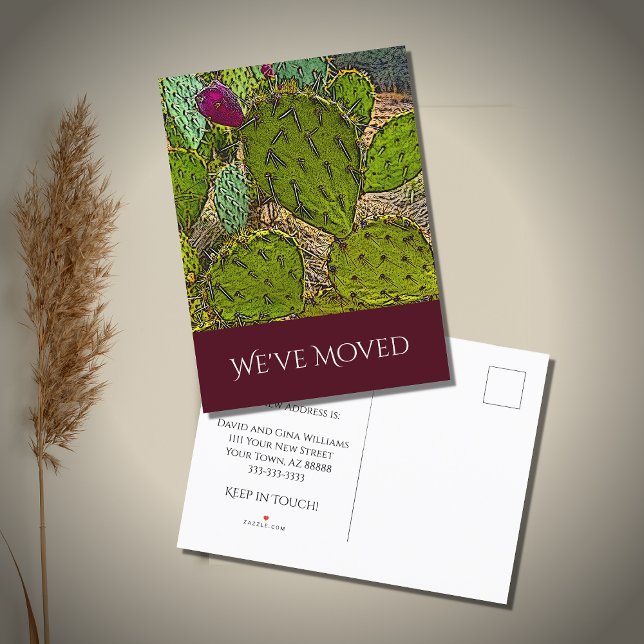 We've Moved Desert Cactus New Home Moving   Announcement Postcard (Creator Uploaded)