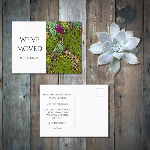 Weve Moved Desert Cactus New Home Moving   Announcement Postcard