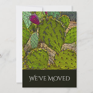 We've Moved Desert Cactus Succulent Moving Announcement