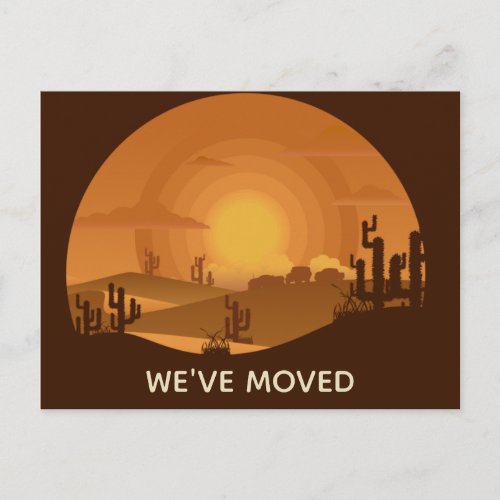 Weve Moved Desert Change of Address Announcement Postcard