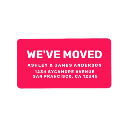 Weve Moved Diva Pink New Address Label