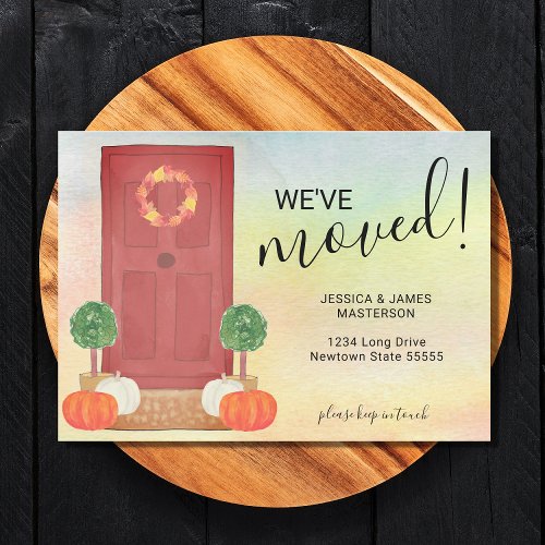 Weve Moved Door Pumpkin Fall Moving Announcement 