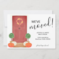 We've Moved Door Pumpkin Moving Announcement Card