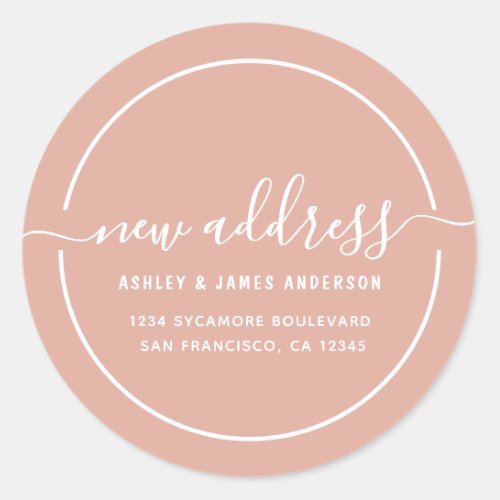 Weve Moved Dusty Pink New Address label