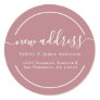 We've Moved Dusty Rose New Address Classic Round Sticker
