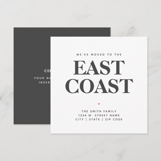 We've Moved East Coast New State Home Announcement (Front/Back)