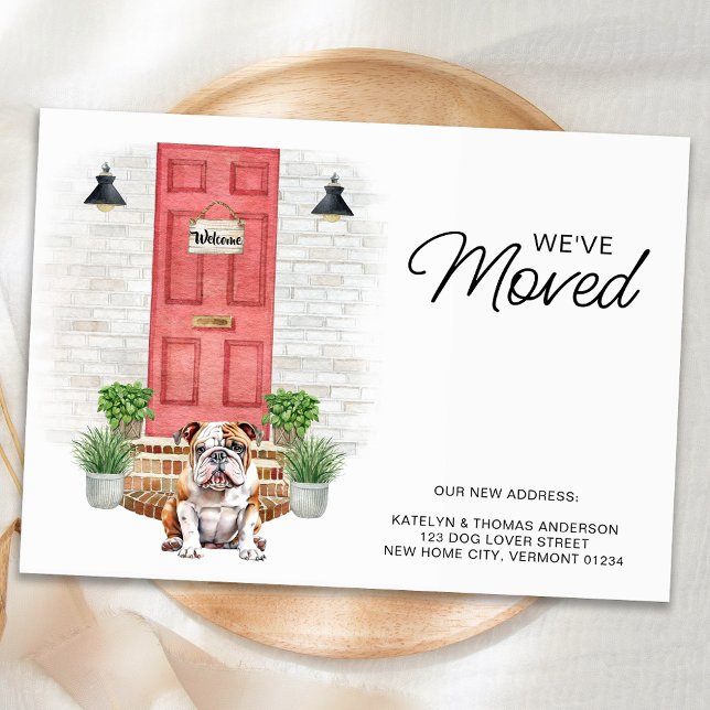 We've Moved English Bulldog Red Door Dog Moving  Announcement (Creator Uploaded)