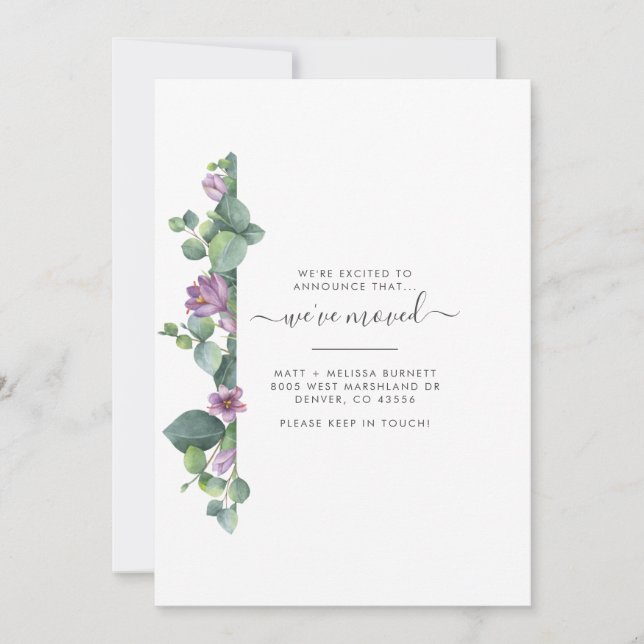 We've Moved Eucalyptus Moving Annnouncement (Front)