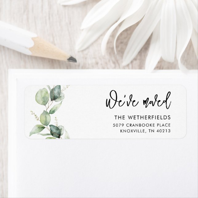 We've Moved Eucalyptus Moving Return Address Label (Insitu)