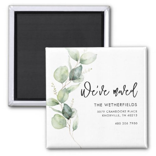 Weve Moved Eucalyptus Moving Return Address Magnet