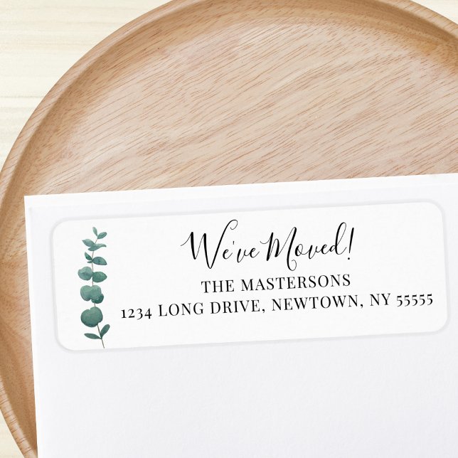 We've Moved Eucalyptus Return Address Label (Creator Uploaded)