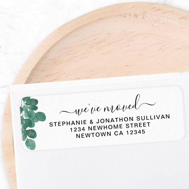 We've Moved Eucalyptus Return Address  Label (Creator Uploaded)