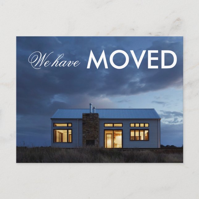 We've Moved  Evening Photo Announcement Postcard (Front)