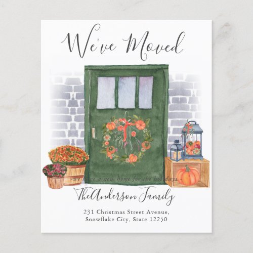 Weve Moved Fall Door Holiday Moving Announcement