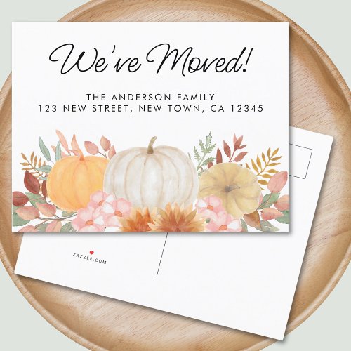 Weve Moved Fall Moving Announcement Postcard