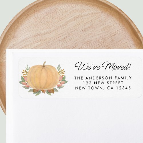 Weve Moved Fall Pumpkin Return Address Label