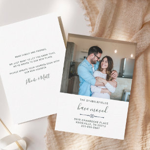 We've Moved Family Photo Modern Moving Note Card