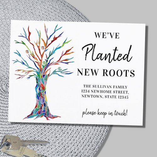 Weve Moved Family Tree Announcement Postcard
