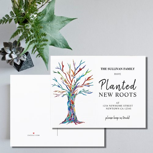 Weve Moved Family Tree  Announcement Postcard