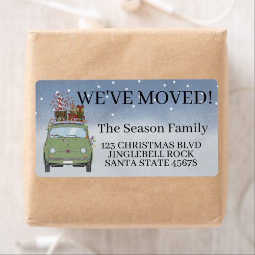 Weve Moved Fiat 500 Christmas Gifts Label