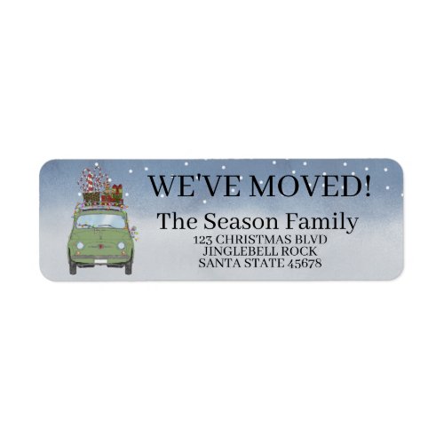 Weve Moved Fiat 500 Christmas Gifts Label