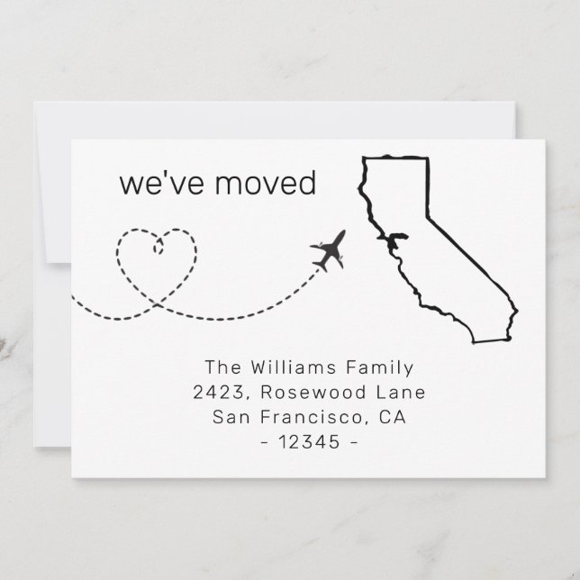 We've Moved Flight California Moving Announcement (Front)