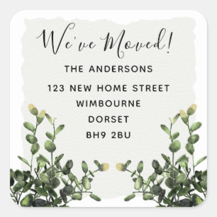 We've Moved Floral Change of Address Label