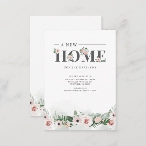Weve Moved Floral Change of Address Moving Note Card