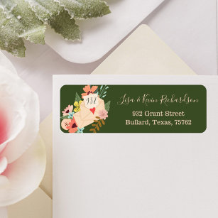 We've Moved Floral & Greenery Envelope New Address Label