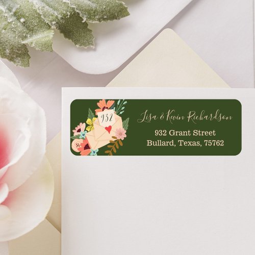 Weve Moved Floral  Greenery Envelope New Address Label