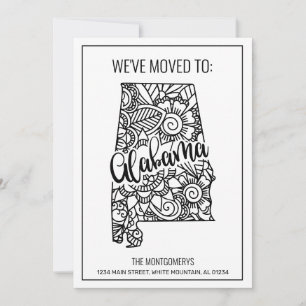 We've Moved Floral Mandala Alabama State New Home Announcement